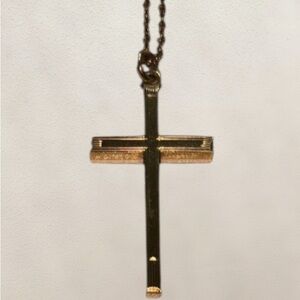 Elegant Gold Cross Necklace 12K GF